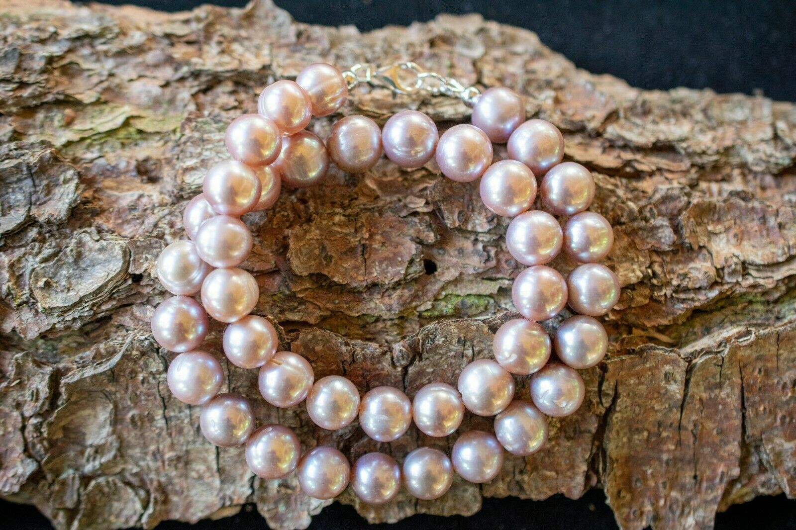 11 mm runde PURPLE ZUCHTPERLENKETTE NATUR Ø AA Qualität mit sehr hohem Lüster